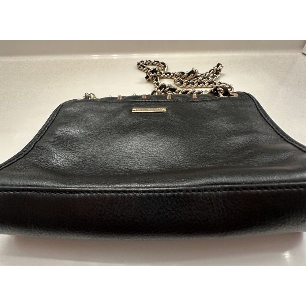 Rebecca Minkoff Womens Black Mini Affair Quilted Studded Leather Gold Chain Bag - Picture 8 of 12